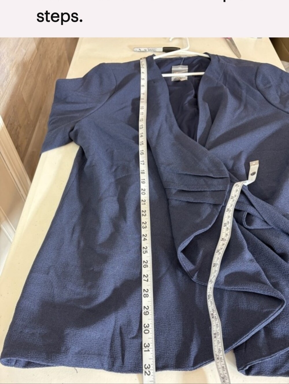 Jessica London Deep Navy Wrap Tie Blouse. - Picture 8 of 9